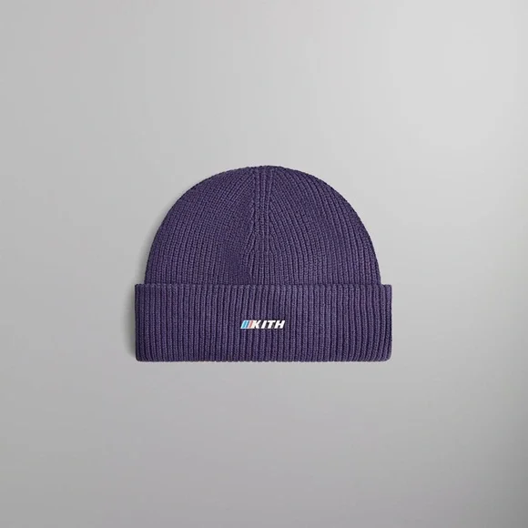 Kith for BMW Mia Beanie With Enamel Logo in Techno Violet Cotton